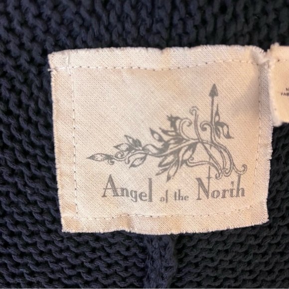 Anthropologie Angel of the North Sweater Womens Small Blue Cardigan Cotton Boho - Picture 4 of 13